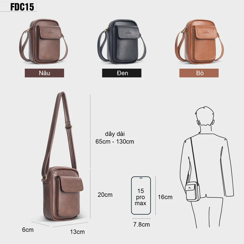 Ảnh Túi đeo chéo unisex thời trang Fadoda FDC15 1