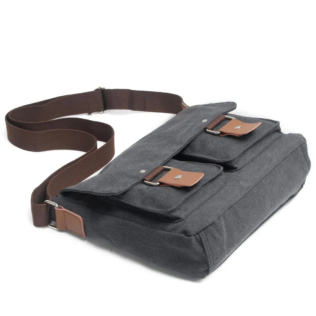 Ảnh Túi đeo chéo vải bố phối da Anh Tho Leather - DC2101 1
