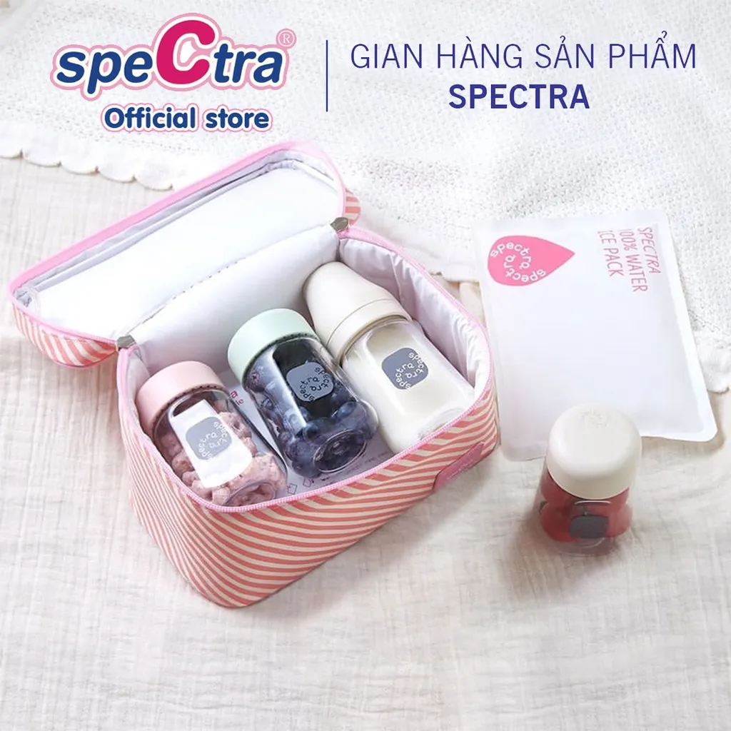 Ảnh Túi giữ nhiệt kèm túi đá khô màu hồng Spectra - Hàng Chính Hãng 3