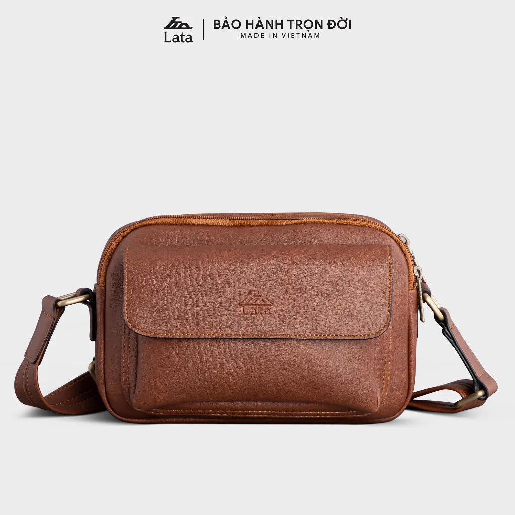 Ảnh Túi Lata (Thời trang nam dáng ngang - Túi đeo chéo da TN26) 1