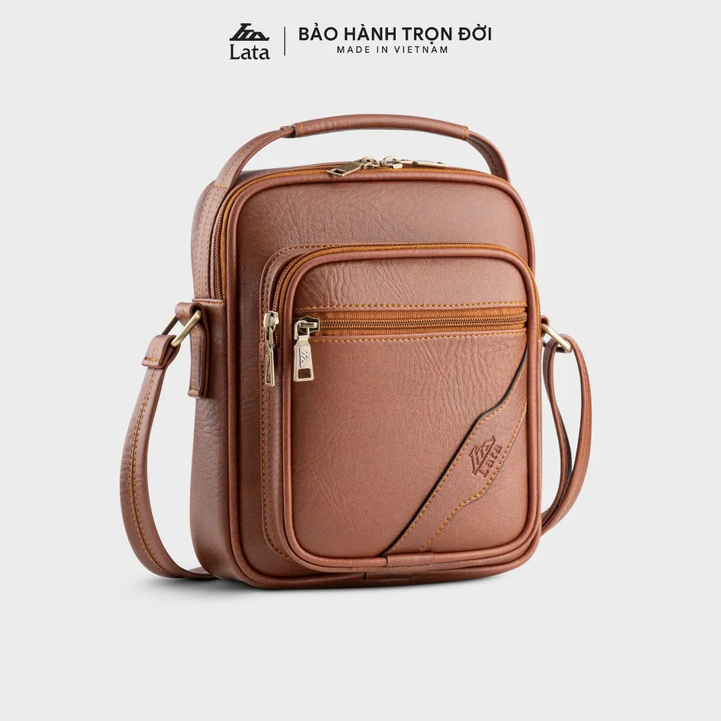Ảnh Túi Lata (Thời trang nam phối ngăn tiện dụng - Túi đeo chéo da TN32) 1
