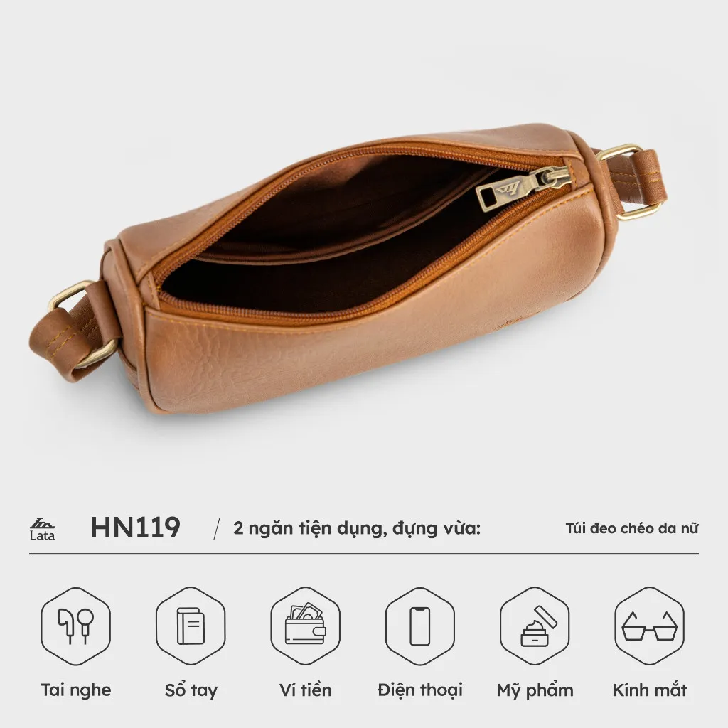 Ảnh Túi Lata (Thời trang nữ đi chơi size 21 - Túi đeo chéo da HN119) 4