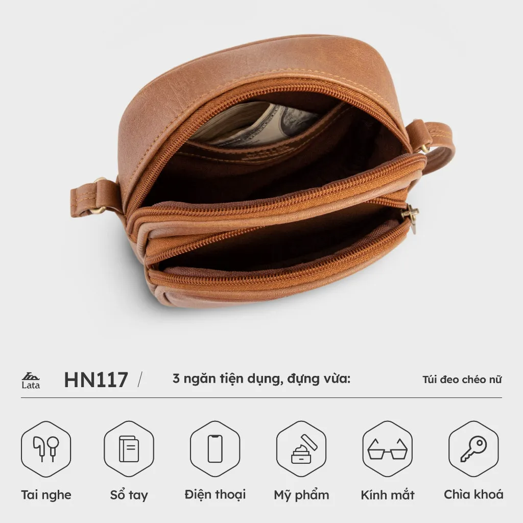Ảnh Túi Lata (Thời trang nữ đựng điện thoại mini - Túi đeo chéo da HN117) 4