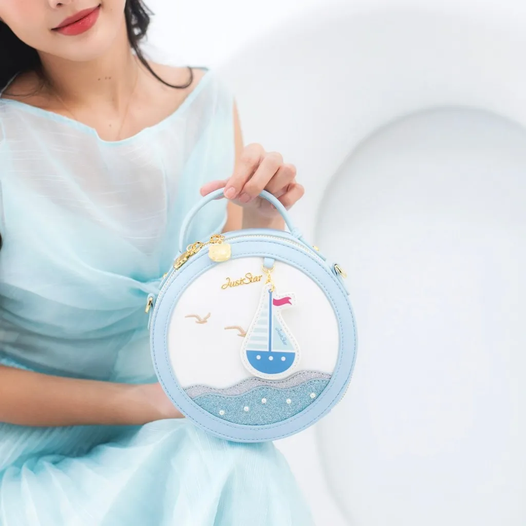 Ảnh Túi phom tròn đẹp dễ thương cute Just Star thuyền và biển ViAnh Store 171277 3