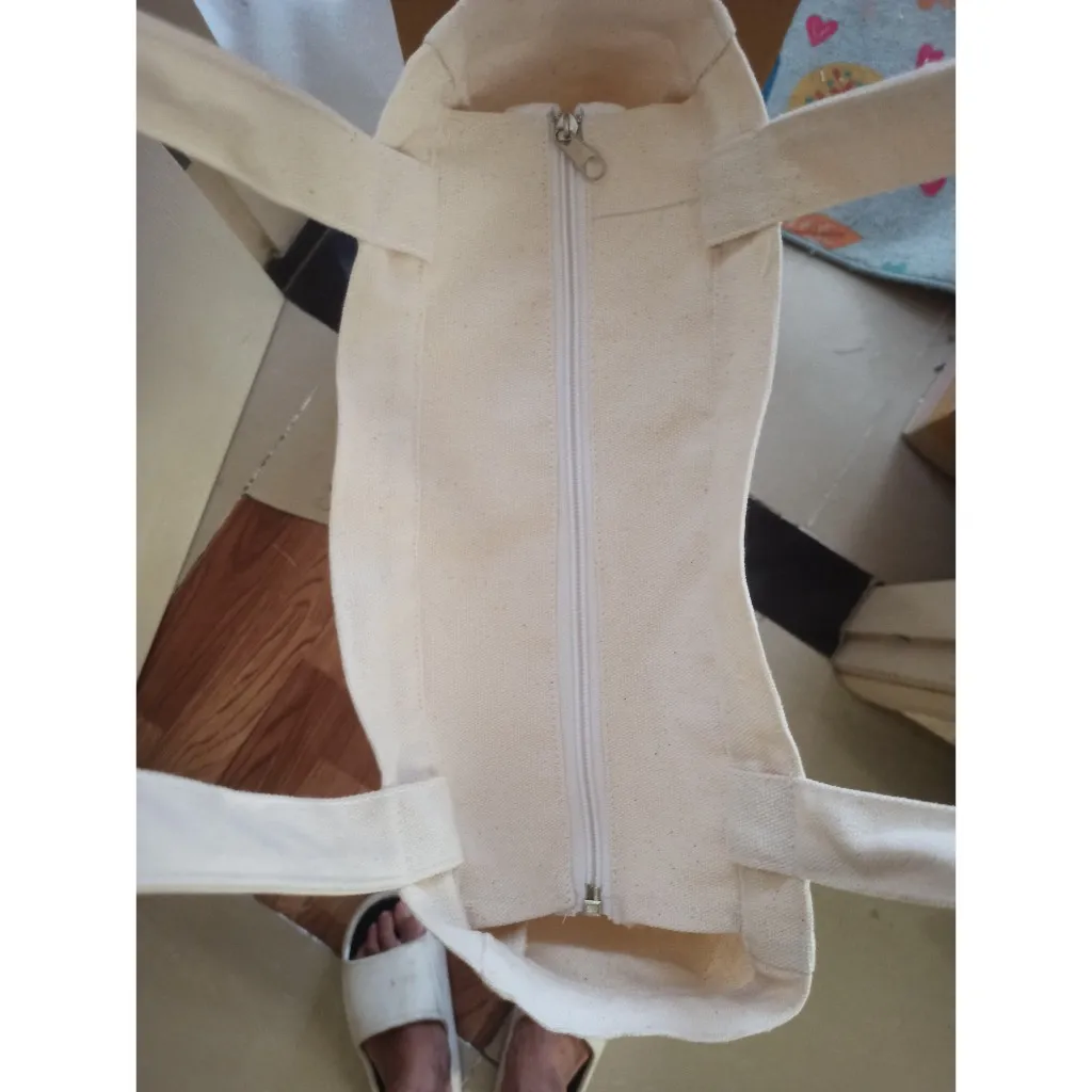 Ảnh Túi Tote Canvas GINKO Unisex Có Dây Kéo Khóa ( túi con) Phong Cách Hàn Quốc In Hình Snoopy- Hoa 2