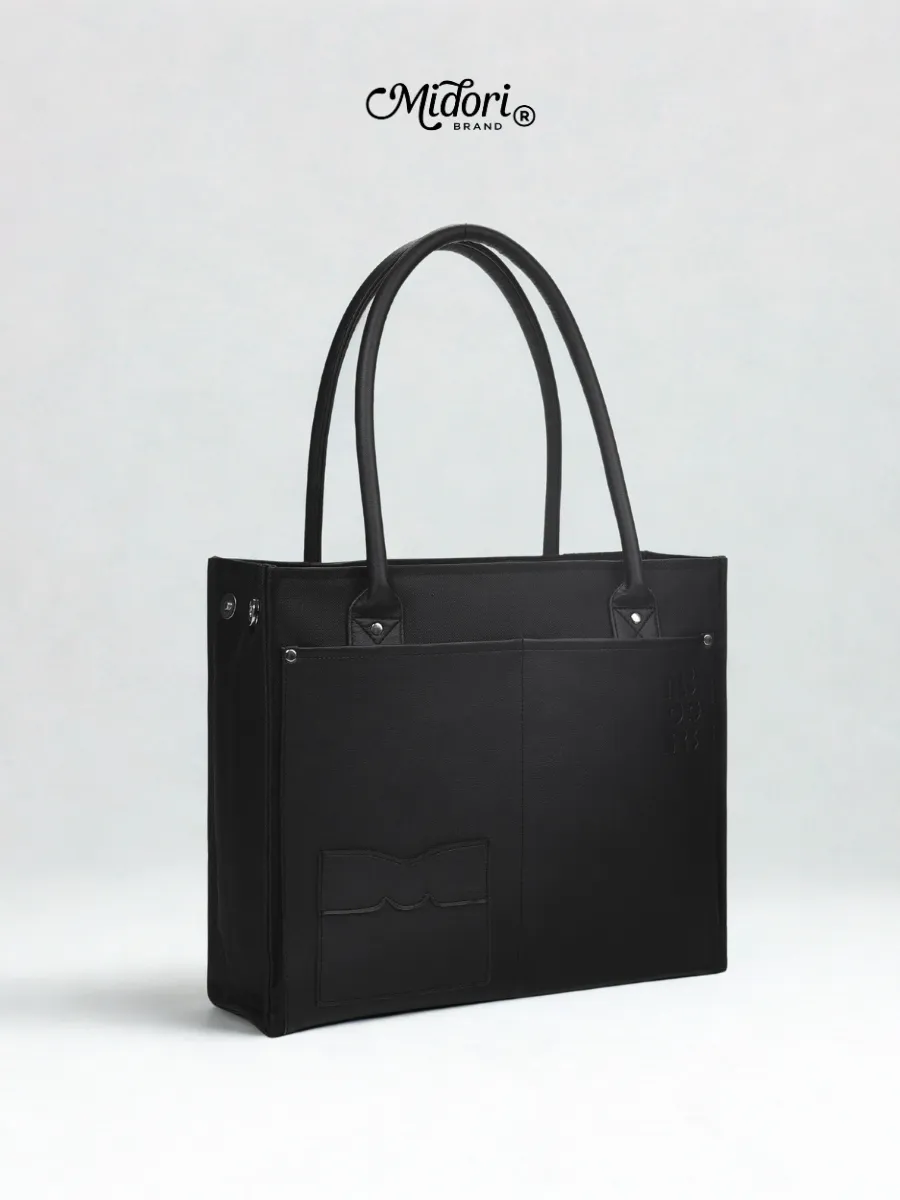 Ảnh Túi Tote Đeo Vai Vải Phối Da JAMMIE Nam Nữ Bền Đẹp Chống Nước Thời Trang | Local Brand M STUDIO 1