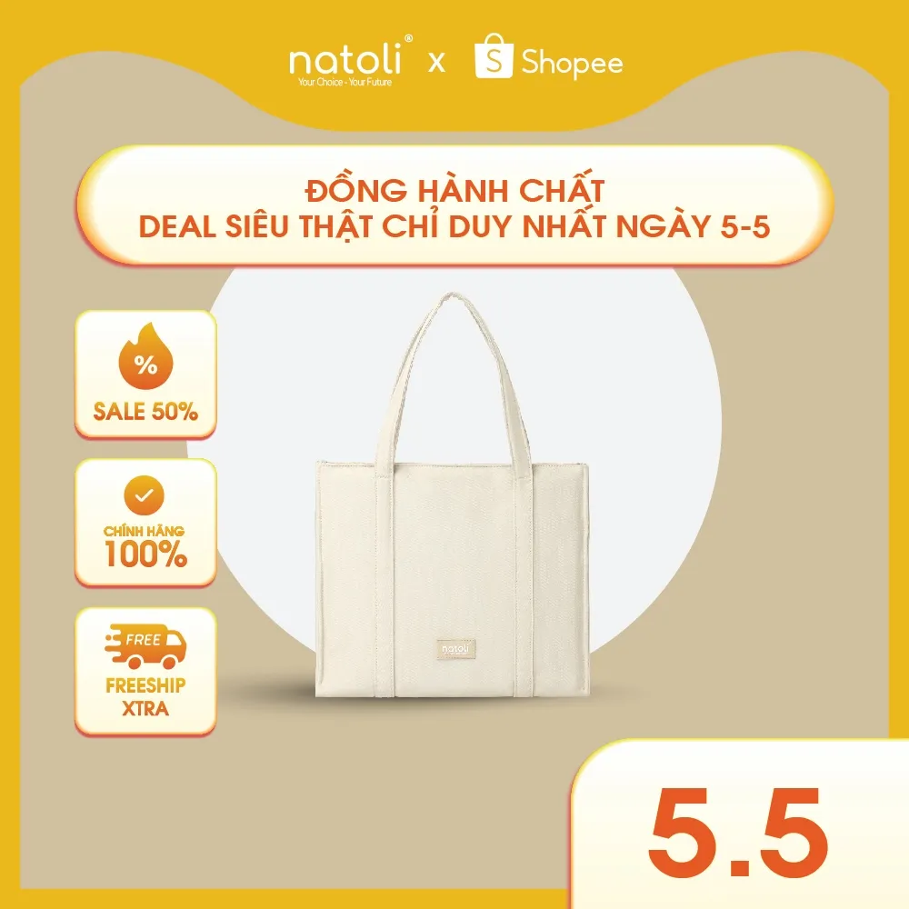 Ảnh Túi tote nữ có khóa kéo Thương hiệu NATOLI, đựng laptop, đeo vai cao cấp BST Elegant Shockproof Tote Bag T17 1