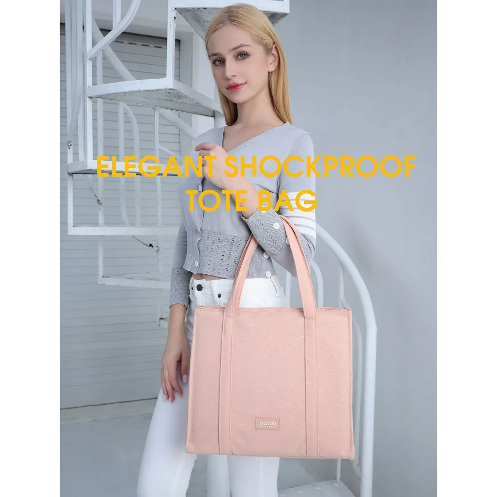Ảnh Túi tote nữ có khóa kéo Thương hiệu NATOLI, đựng laptop, đeo vai cao cấp BST Elegant Shockproof Tote Bag T17 3