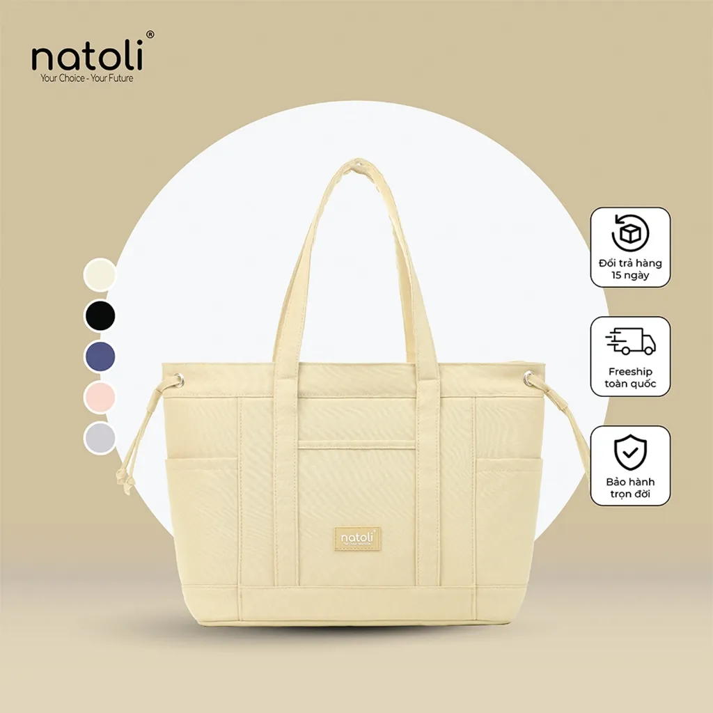 Ảnh Túi tote nữ nhiều ngăn NATOLI, 2 mặt đeo vai đựng laptop cao cấp - BST Elegant Edge Bag T19 1