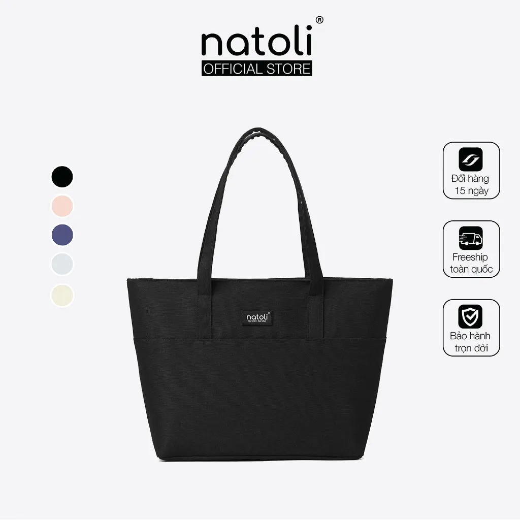 Ảnh Túi tote nữ thương hiệu NATOLI chất vải canvas nhiều ngăn chống nước tốt - BST Elegant Chicbag T4 1
