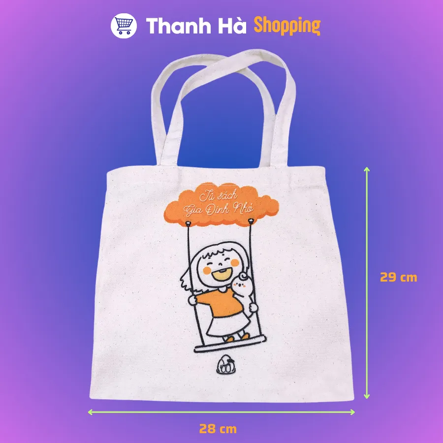 Ảnh Túi Tote Tủ sách Gia Đình Nhỏ 29x28 cm - đơn giản, tiện lợi và phong cách 2