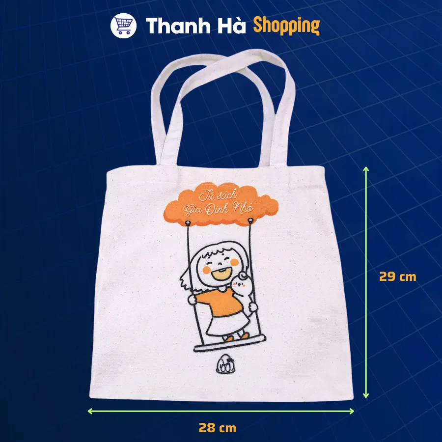 Ảnh Túi Tote Tủ sách Gia Đình Nhỏ 29x28 cm - đơn giản, tiện lợi và phong cách 4