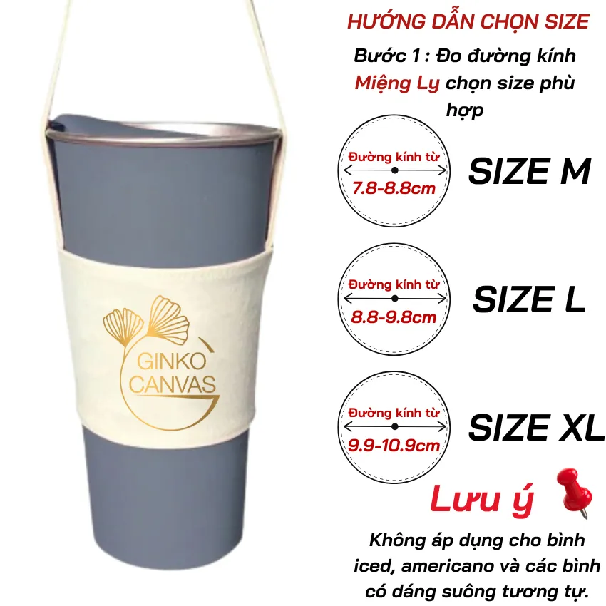 Ảnh Túi treo ly, cốc (Cup Holder) Ginko Canvas in hình gấu teddy ( nhiều mẫu) 1