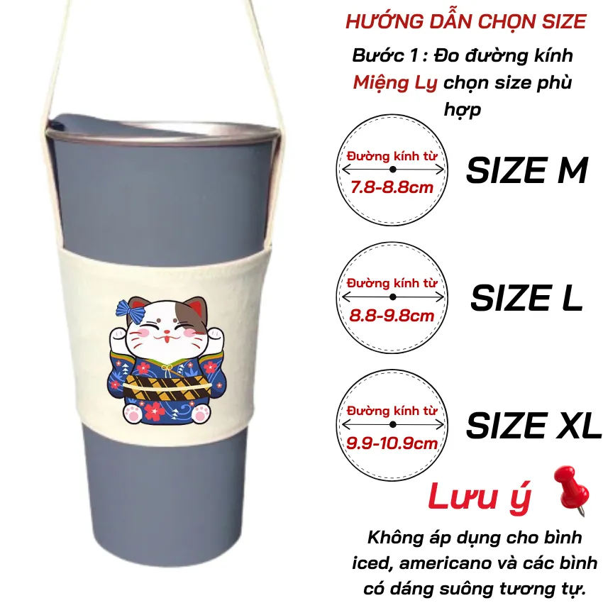 Ảnh Túi treo ly, cốc (Cup Holder) Ginko Canvas in hình gấu teddy ( nhiều mẫu) 2