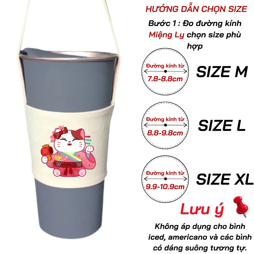 Đánh giá Túi Treo Ly Cốc Ginko Canvas Gấu Hoa Mèo Chibi - Eco-friendly & Tiện lợi