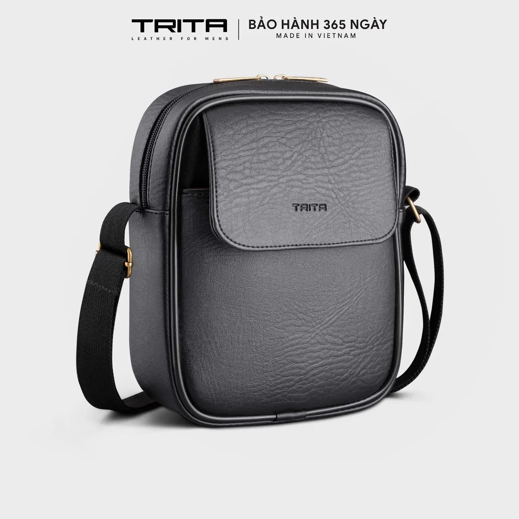 Ảnh Túi Trita (Thời trang nam phối nắp gập - Túi đeo chéo da RTN14) 1