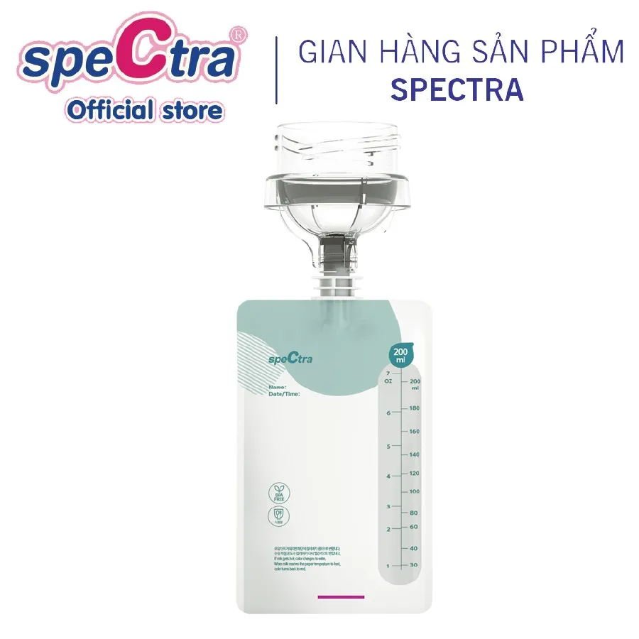 Ảnh Túi trữ sữa cảm biến nhiệt Spectra 200ml (có nắp vặn) 2