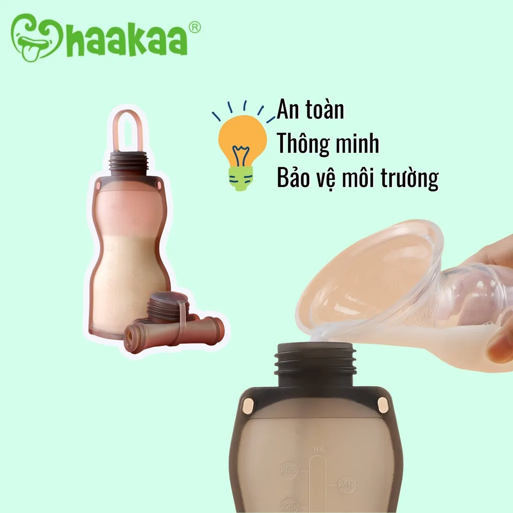 Ảnh Túi trữ sữa silicone cho bé Haakaa, Dung tích 260ml 3