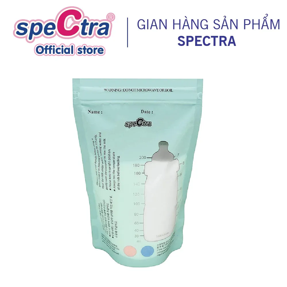 Ảnh Túi Trữ Sữa Spectra Cảm Ứng Nhiệt 200ml (30 Túi/ Hộp) 1