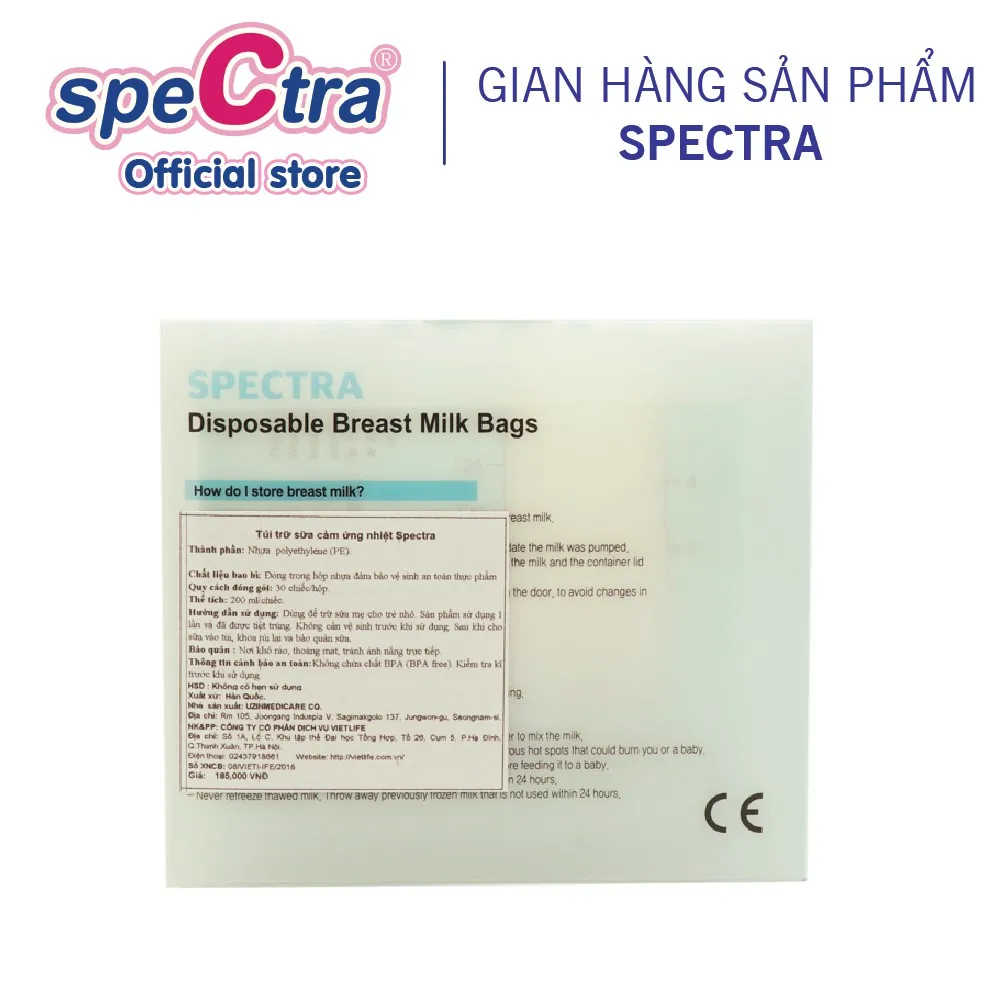 Ảnh Túi Trữ Sữa Spectra Cảm Ứng Nhiệt 200ml (30 Túi/ Hộp) 2