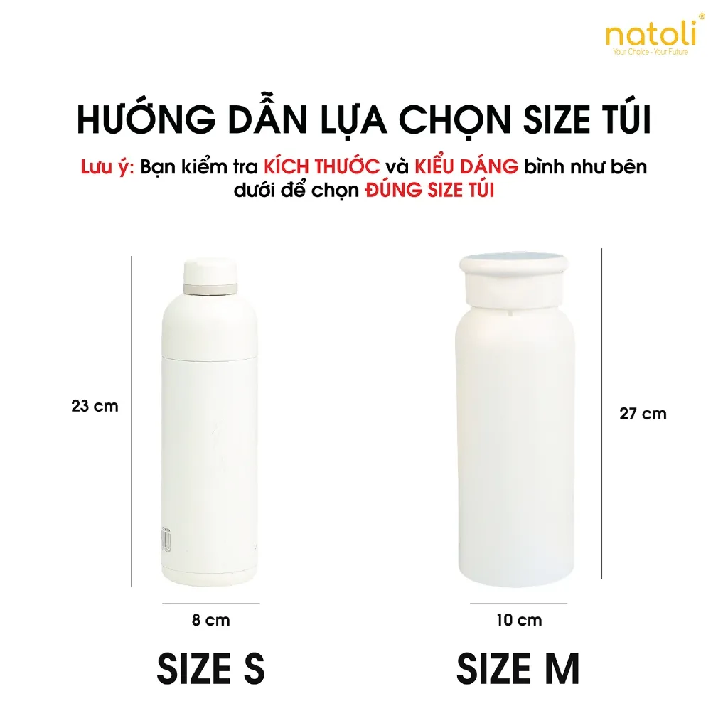 Ảnh Túi đựng bình giữ nhiêt NATOLI, chất vải dày dặn có quai xách đựng ly cốc, bình nước cao cấp BST Sturdy Bottle Pouch T29 2
