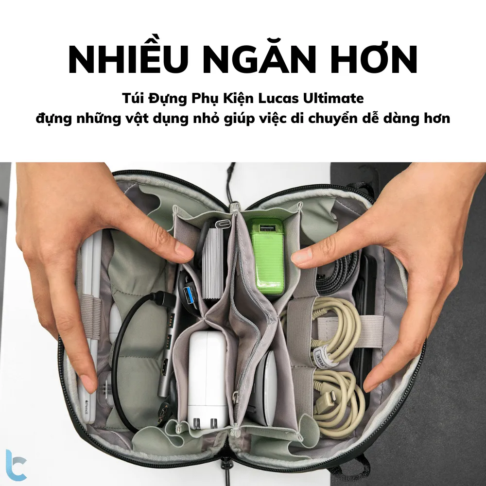 Ảnh Túi Đựng Phụ Kiện Lucas Ultimate Đa Năng Chống Nước Đựng Sạc/Đèn/Pin/Thẻ Nhớ Phụ Kiện Macbook 3
