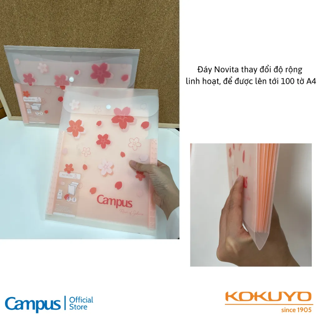 Ảnh Túi Đựng Tài Liệu 5 Ngăn Campus Series Rain Of Sakura A4 2