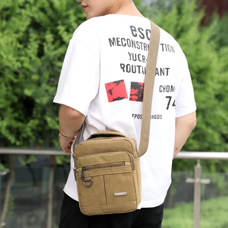 Ảnh Túi vải Canvas cầm tay một vai đơn giản thời trang nam IELGY 2