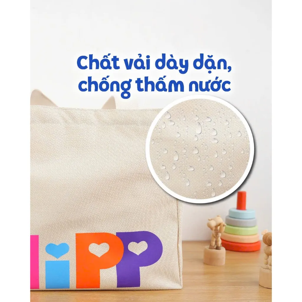 Ảnh Túi vải canvas HiPP cỡ lớn đa năng cho mẹ bỉm sữa, có khóa kéo, mang đi sinh, đi làm, đi chơi... 4