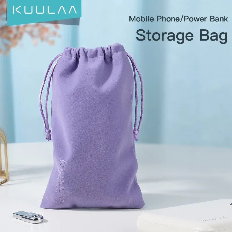 Ảnh Túi Vải KUULAA Đựng Sạc Dự Phòng Và Cáp USB Chống Thấm Nước Cho iPhone Samsung Xiaomi Huawei 2