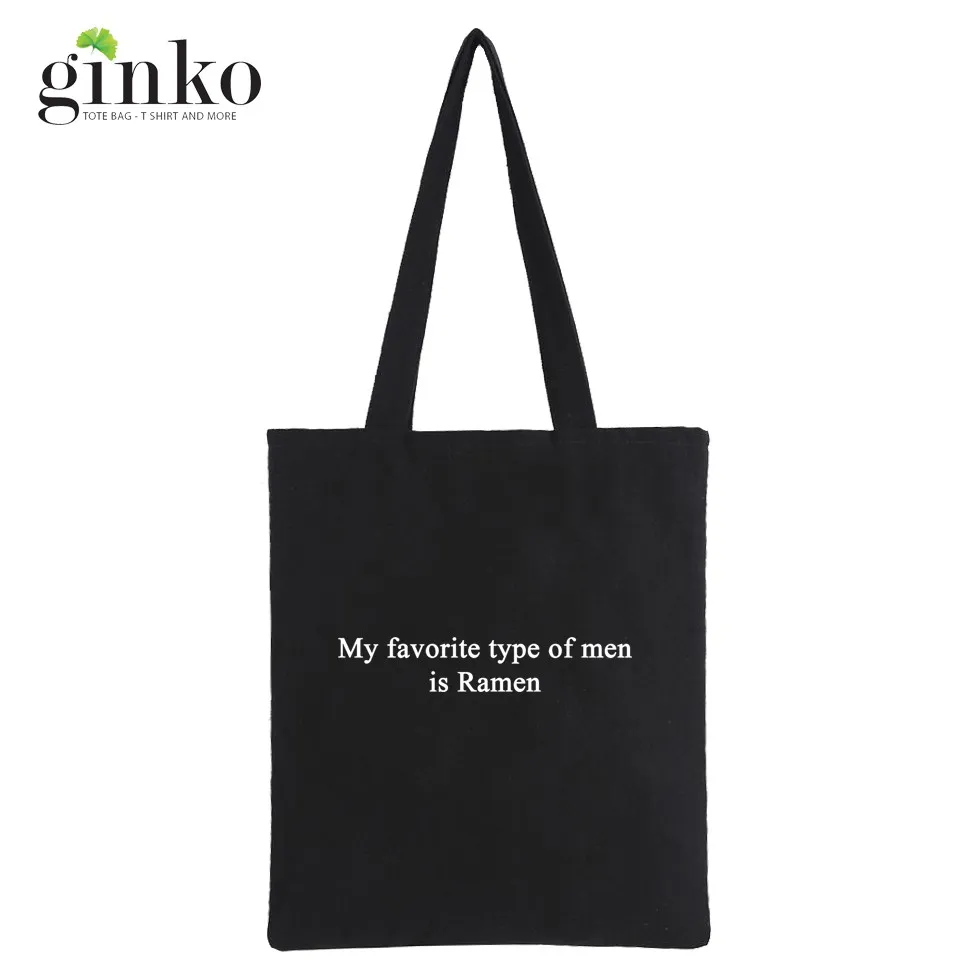 Ảnh Túi Vải Tote GINKO có dây kéo khóa ( túi con bên trong) phong cách Hàn Quốc in Quote (Nhiều mẫu) 2
