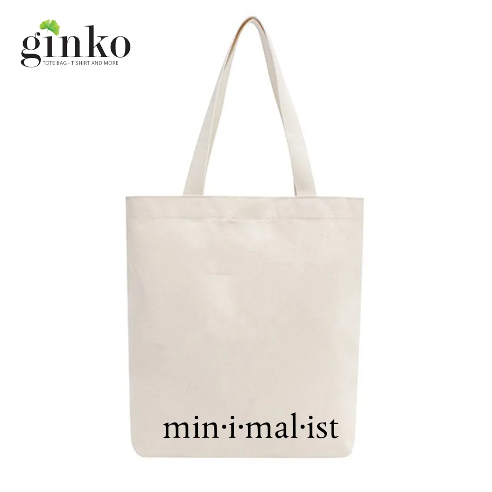 Ảnh Túi Vải Tote Ginko có dây kéo khóa ( túi con) phong cách ulzzang Hàn Quốc in hình Minimalist B14-M96 4