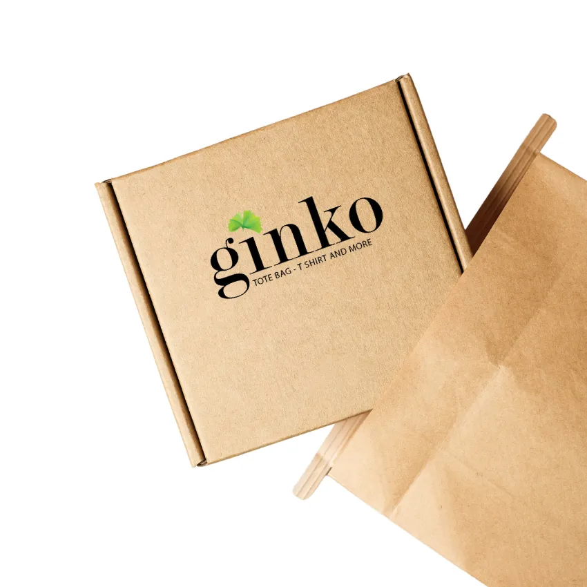 Ảnh Túi Vải Tote GINKO Kiểu Basic có dây kéo khóa miệng túi ( túi con) In Hình hoa tím G44 4