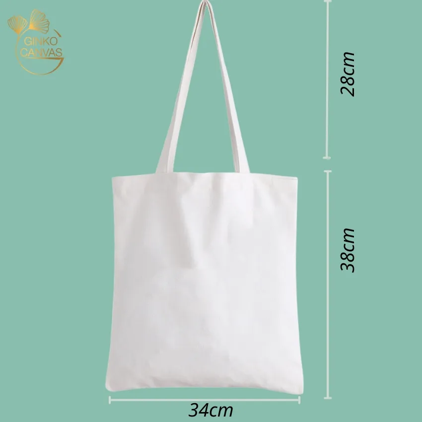 Ảnh Túi Vải Tote GINKO Kiểu Basic có dây kéo khóa (có túi con bên trong) In Hình love lazy day G179 2