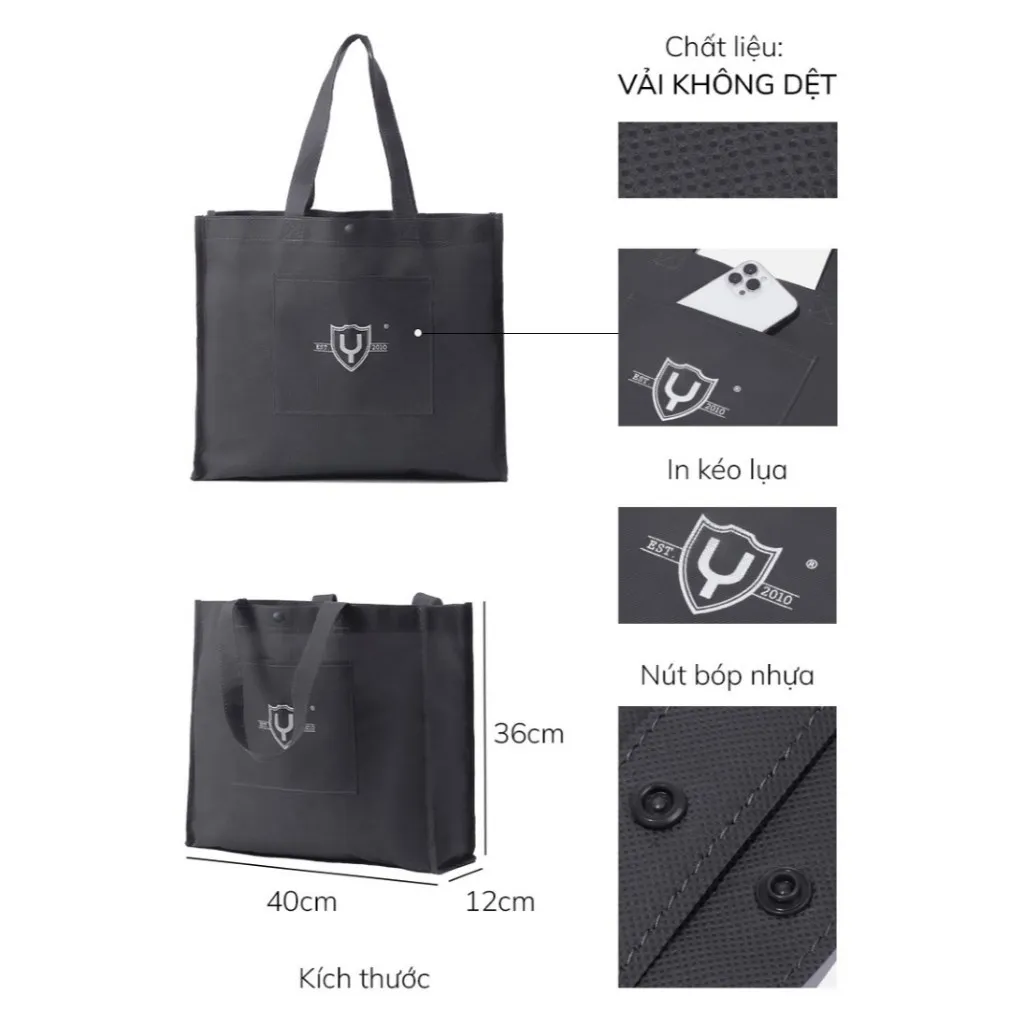 Ảnh Túi Vải Unisex Đơn Giản Tiện Dụng Đi Làm Đi Chơi Thời Trang Thương Hiệu Y2010 M1 22841 |YaMe| 4