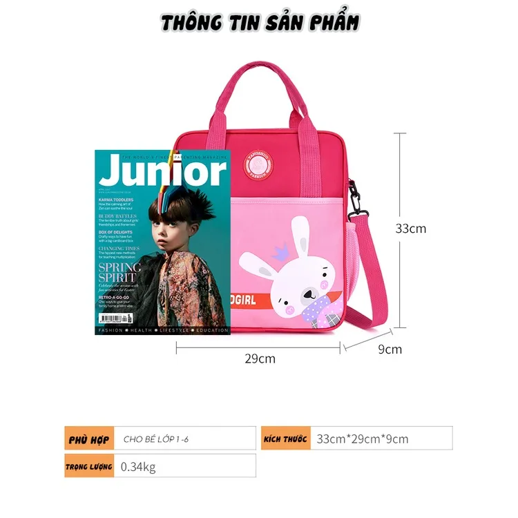 Ảnh Túi xách cho bé đi học thêm đeo chéo và đeo balo 1989KIDS SHOP đựng đồ dùng sách vở phù hợp nhất cho bé cấp 1 1
