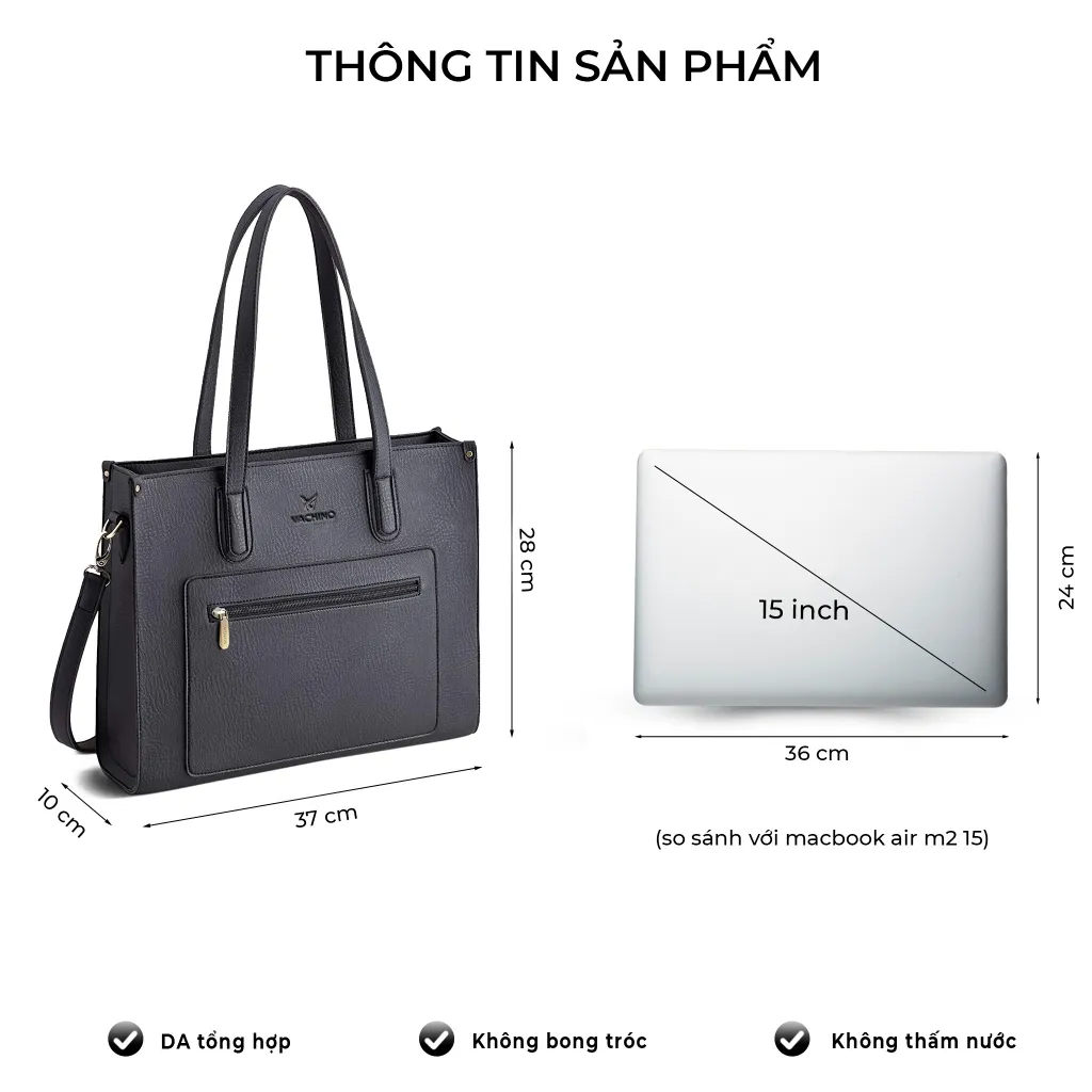 Ảnh Túi xách công sở Selene Bag đựng laptop 15.6in VACHINO-TX011 3