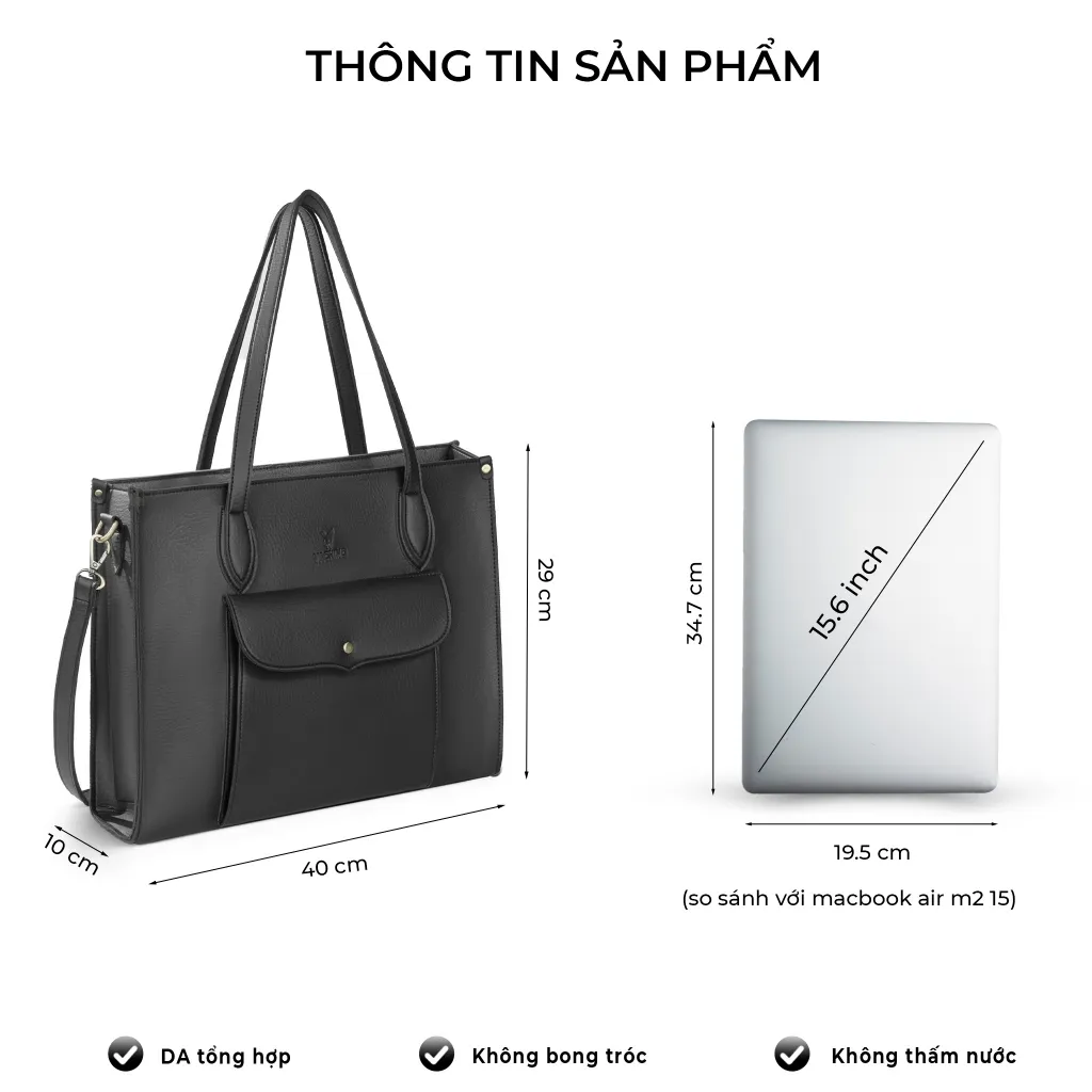 Ảnh Túi xách công sở đựng laptop 15.6in VACHINO-TX026 4