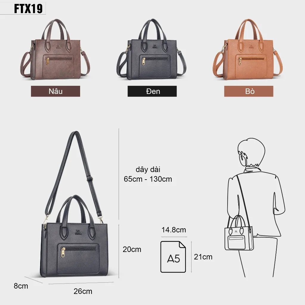 Ảnh Túi xách da nữ mini Fadoda FTX19 2