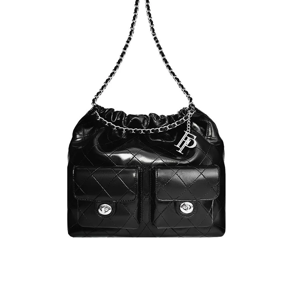 Ảnh Túi xách Floralpunk Brooklyn Pocket Shopper - Black - Chất liệu da PU cao cấp 1