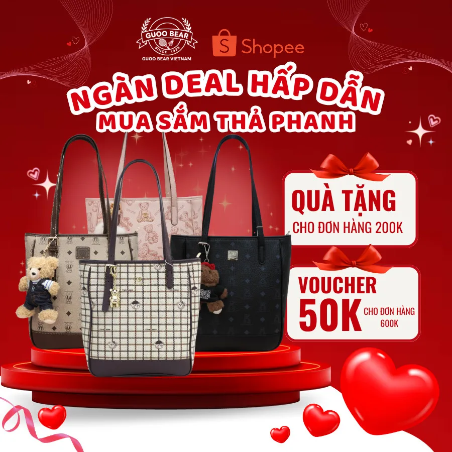 Ảnh Túi xách GUOO BEAR chính hãng - GU1261 da PVC cao cấp 1