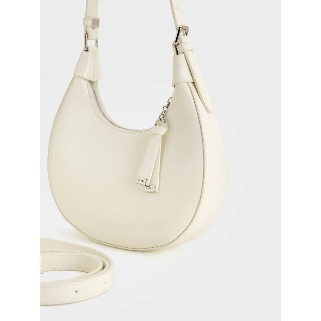 Ảnh Túi Xách Hobo Dập Nổi Line Embossed White Sz 23 HAPAS - TDV240369 3