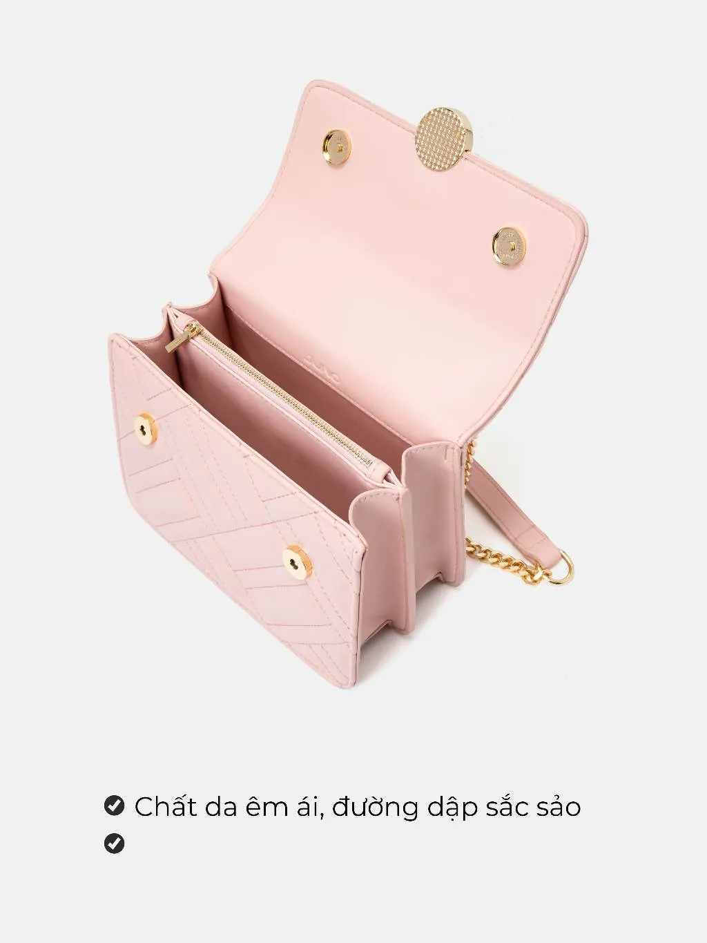 Ảnh Túi Xách Nhỏ Nữ Thời Trang JUNO Chần Bông Nắp Gập TXN296 3