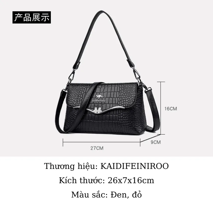 Ảnh Túi xách nữ cao cấp đẹp KAIDIFEINIROO KF17 (9610) phong cách Hàn Quốc đủ 2 dây size 27cm 3