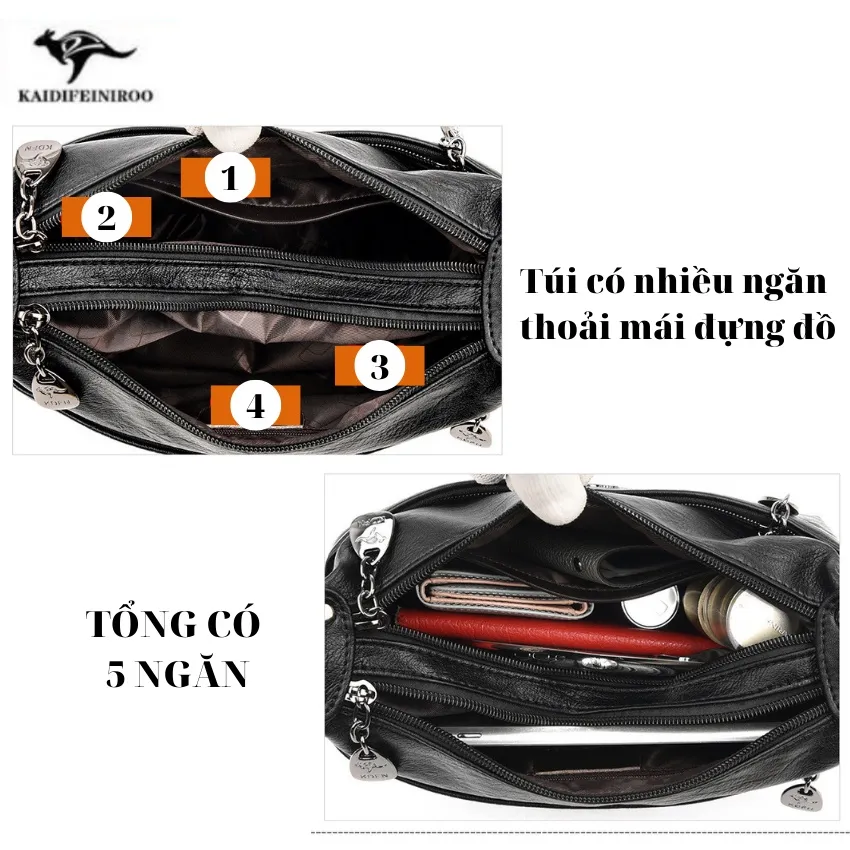 Ảnh Túi xách nữ công sở đẹp thời trang cao cấp Hàn Quốc KAIDIFEINIROO KF23 (8003) Đủ 2 Dây. 3