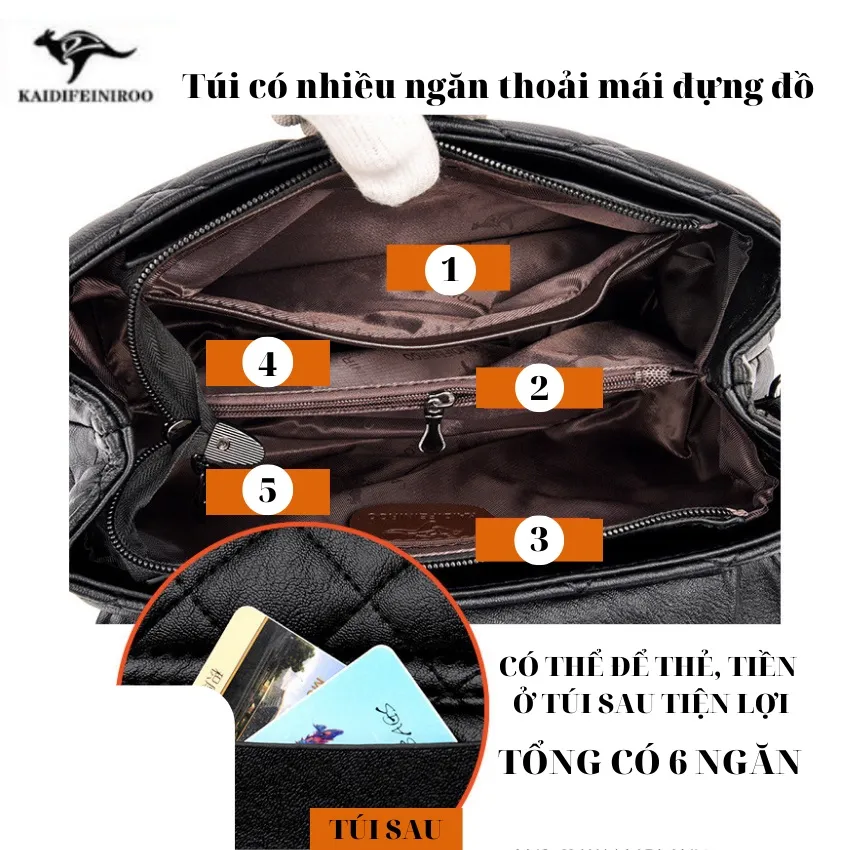 Ảnh Túi xách nữ công sở thời trang cao cấp Hàn Quốc mini đẹp KAIDIFEINIROO KF02 (8617) Size 25cm 3