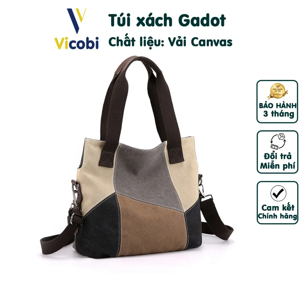 Ảnh Túi xách nữ công sở vải Canvas dày dặn Gadot Vicobi CV3 1