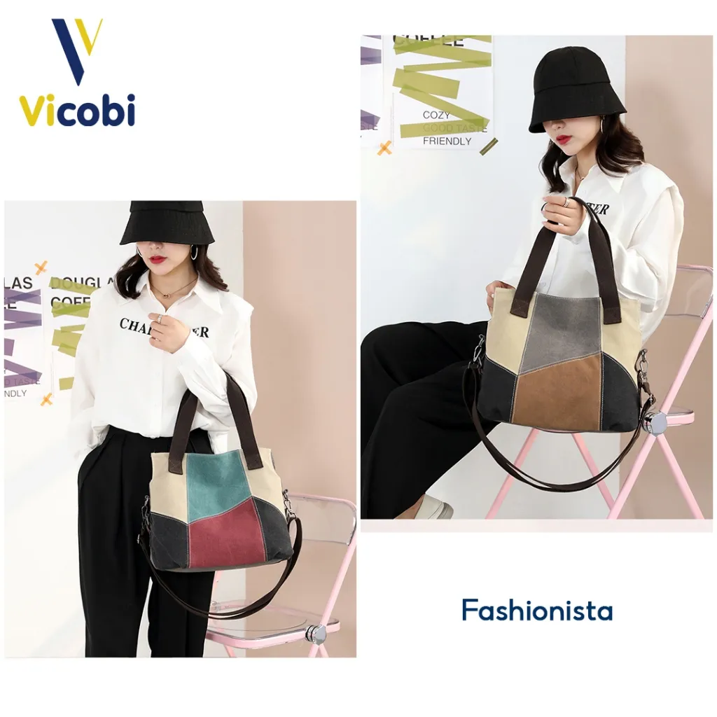 Ảnh Túi xách nữ công sở vải Canvas dày dặn Gadot Vicobi CV3 3