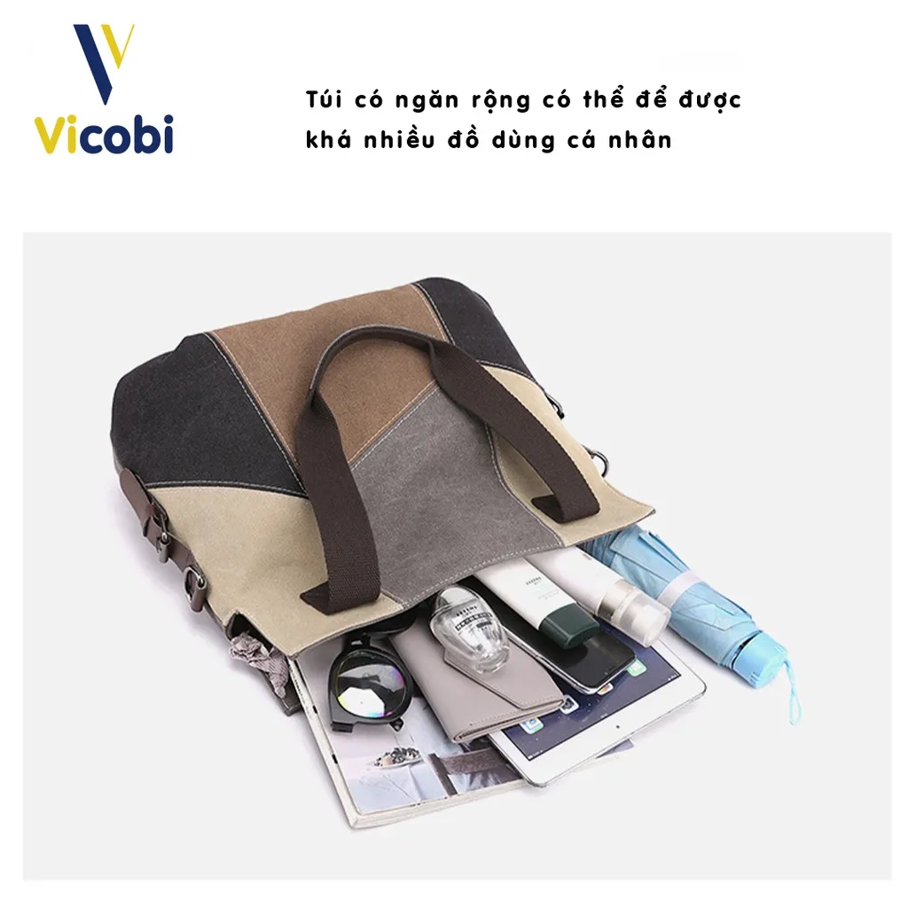 Ảnh Túi xách nữ công sở vải Canvas dày dặn Gadot Vicobi CV3 4