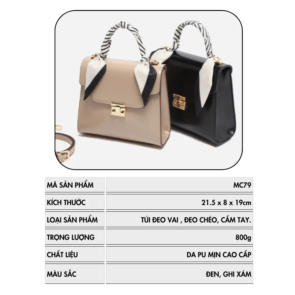 Ảnh Túi Xách Nữ Đeo Chéo MICOCAH Dáng Công Sở Thời Trang Phối Nơ Da Cao Cấp Cực Đẹp MC79 KÈM HỘP 2